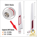 White and Red 10dBi Dual Band Signal Booster Wi-Fi Antennas (2.4GHz/5GHz-5.8GHz) with RP-SMA Male Connector for Wireless Camera Router